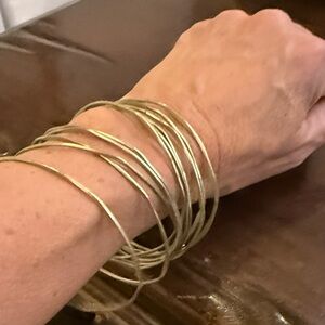 Elegant matte Gold Wire Bangle Set